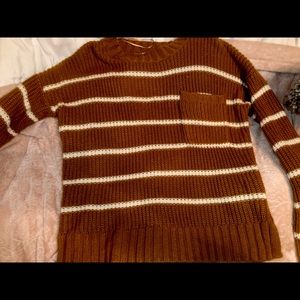 Yellow and White Striped Sweater